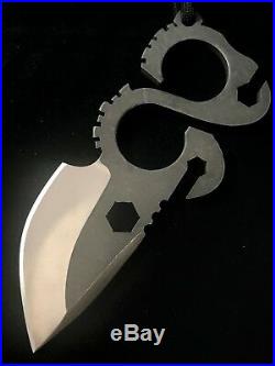 Koch Tools D2 Tool Steel Stonewashed Solo Knife EDC Multi Tool & Leather Sheath