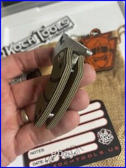 Koch Tools Korvid Friction Folder Pocket Knife Chisel Grind Zirblast & Satin