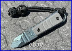 Koch Tools Kursor Blue Titanium EDC Prybar Grey Micarta x Playge CF Skall Bead