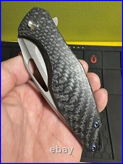 Koenig Arius Flipper Black Carbon Fiber Stonewashed CTS-XHP Blade USA Knife