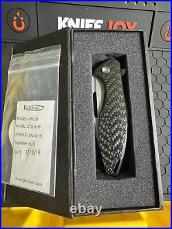 Koenig Arius Flipper Black Carbon Fiber Stonewashed CTS-XHP Blade USA Knife