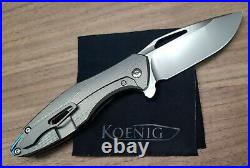 Koenig Knives Arius M390 Patterned Titanium USA