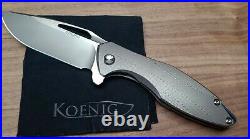 Koenig Knives Arius M390 Patterned Titanium USA