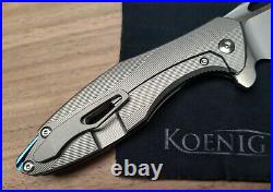 Koenig Knives Arius M390 Patterned Titanium USA