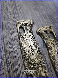 Kraken VS Pirate Ship Benchmade Bugout Engraved Brass Scales