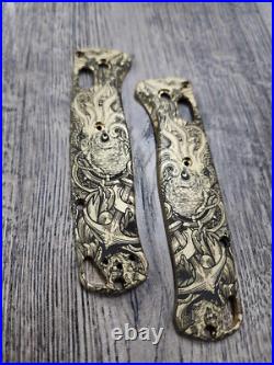 Kraken VS Pirate Ship Benchmade Bugout Engraved Brass Scales