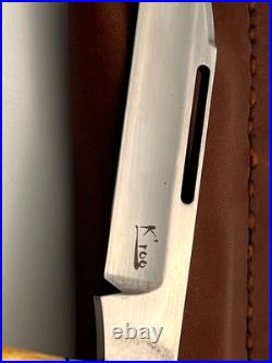 Kroo Custom Ez Open Bullet End Jack Burnt Stag Rwl 34 Steel Filework Knife