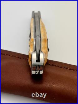Kroo Custom Ez Open Bullet End Jack Burnt Stag Rwl 34 Steel Filework Knife