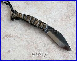 Kukri Handmade Folding Knife Horn Scales Frame Lock Citadel 9.5 OA Superb