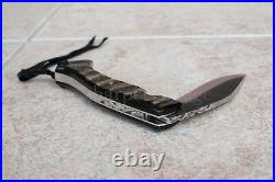 Kukri Handmade Folding Knife Horn Scales Frame Lock Citadel 9.5 OA Superb