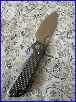 Kunwu Knives Pulsar Elmax Diamond Textured Titanium 3.3 Satin Rare EDC