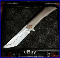 Kurt Merriken Phantom 3.5 Custom Knife W2 Hamon Frame Lock NYCKS One Off Folder