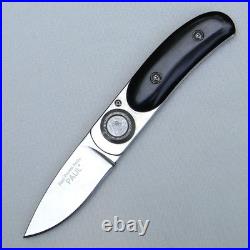 LONE WOLF, USA rare 2003 Paul Pocket Knife, black micarta handle UNUSED