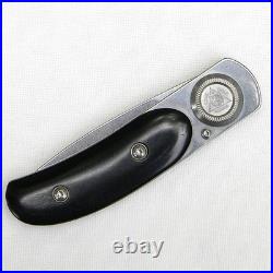 LONE WOLF, USA rare 2003 Paul Pocket Knife, black micarta handle UNUSED