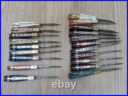 LOT OF 20 Custom Handmade Damascus Steel Folding Pocket Knives Lock back Handle