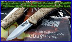 Lars Fält Lock Back Bushcraft 7+ Folder Curly Birch Scales by Casstrom Superb