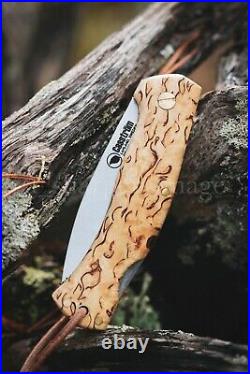 Lars Fält Lock Back Bushcraft 7+ Folder Curly Birch Scales by Casstrom Superb