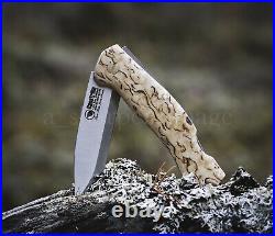 Lars Fält Lock Back Bushcraft 7+ Folder Curly Birch Scales by Casstrom Superb