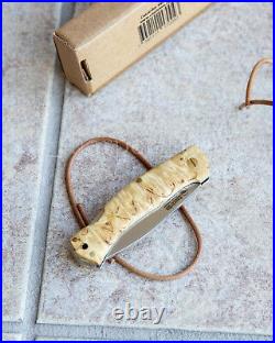 Lars Fält Lock Back Bushcraft 7+ Folder Curly Birch Scales by Casstrom Superb