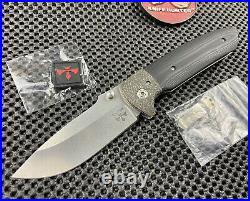 Les George Full Sized Custom Knife With XL Steel Flame Silver Crusader Clip