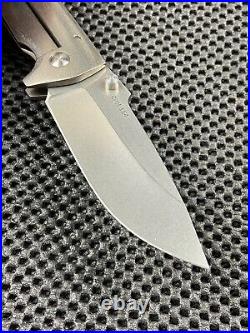 Les George Full Sized Custom Knife With XL Steel Flame Silver Crusader Clip