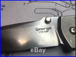 Les George VECP Mid-Tech Folder 3.5 CTS-XH titanium Knife 3.5 SteelFlame clip