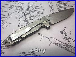 Les George VECP Mid-Tech Folder 3.5 CTS-XH titanium Knife 3.5 SteelFlame clip