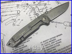 Les George VECP Mid-Tech Folder 3.5 CTS-XH titanium Knife 3.5 SteelFlame clip