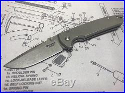 Les George VECP Mid-Tech Folder 3.5 CTS-XH titanium Knife 3.5 SteelFlame clip