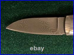 Les Voorhies Solid Damascus Linerlock Liner Lock Folding Folder Pocket Knife
