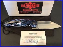 Les Voorhies built Tashi Bharucha designed Jetstream Timascus custom knife