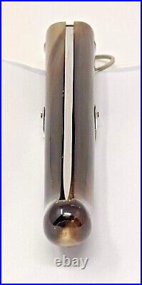 Lg J Mongin Custom Handmade Folding Pocket Hunting Knife Horn Handle Ring Lock