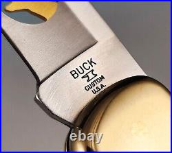 Limited Edition Custom Buck 110 Folding Hunter Knife Battling Buck Elk Antler