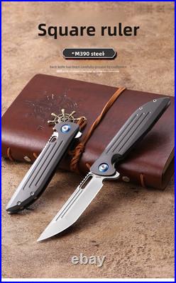 Limited edition knives handmade titanium handles M390 metal blades ball bearings