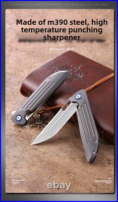 Limited edition knives handmade titanium handles M390 metal blades ball bearings