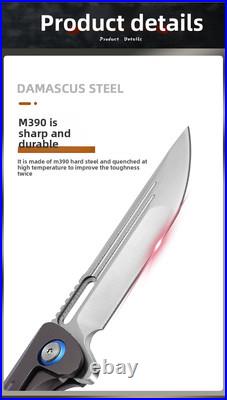 Limited edition knives handmade titanium handles M390 metal blades ball bearings