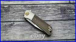 Liong Mah Design Lanny Flipper, S35VN, Green Micarta Scales, New In Pouch