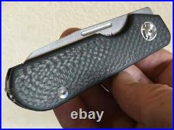 Liong Mah Design Traveler Sheepsfoot Slip Joint Carbon Fiber 2.7 Satin M390