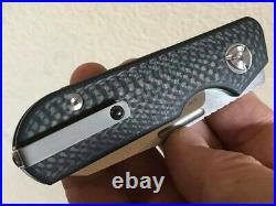 Liong Mah Design Traveler Sheepsfoot Slip Joint Carbon Fiber 2.7 Satin M390