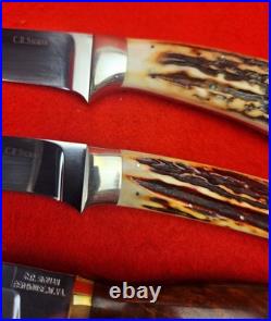Lot Of (4) Corbit Sigman Custom Knives Stag & Wood Not Randall Made