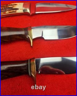 Lot Of (4) Corbit Sigman Custom Knives Stag & Wood Not Randall Made