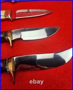 Lot Of (4) Corbit Sigman Custom Knives Stag & Wood Not Randall Made