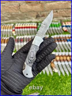 Lot Of 60 Pieces Handcrafted Back Lock Damascus steel Outdoor Folding Knife