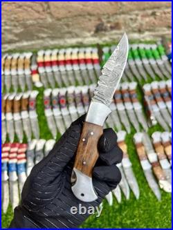 Lot Of 60 Pieces Handcrafted Back Lock Damascus steel Outdoor Folding Knife
