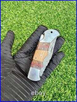 Lot Of 60 Pieces Handcrafted Back Lock Damascus steel Outdoor Folding Knife