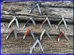 Lot of 10 Pcs Custom Handmade Damascus Steel Pocket Toothpick Folding Knife F-03