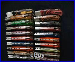 Lot of 20 Custom Handmade Damascus Steel Mix Folding & Pocket Knives From USA