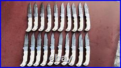 Lot of 20 PCS Damascus handmade Back Lock Folding Pocket knife camping Hunting