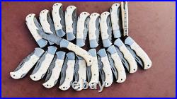 Lot of 20 PCS Damascus handmade Back Lock Folding Pocket knife camping Hunting