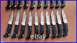 Lot of 20 PCS Damascus handmade Back Lock Folding Pocket knife camping Hunting